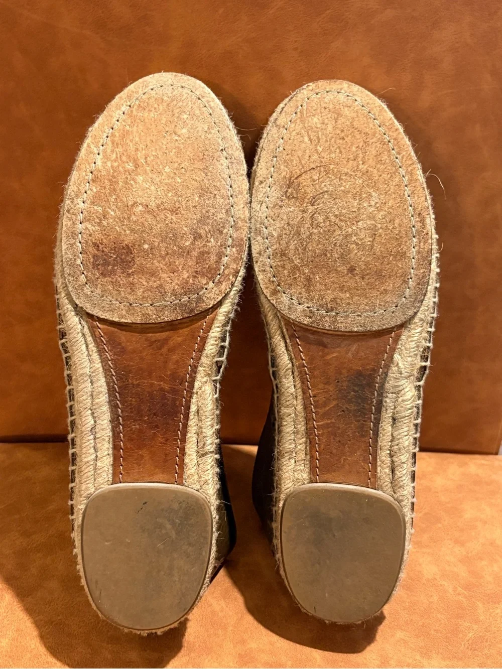 Chloé Brown Leather Floral Cutout Espadrille Flats Slip-On Shoes